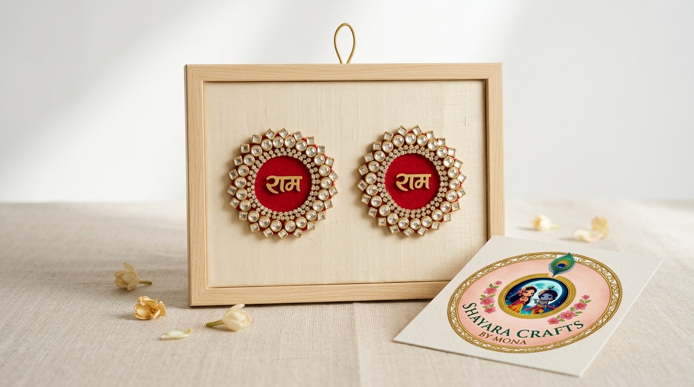 Ram Kundan Coasters — resin varmala & flower preservation festive gift Delhi NCR | Shayara Crafts