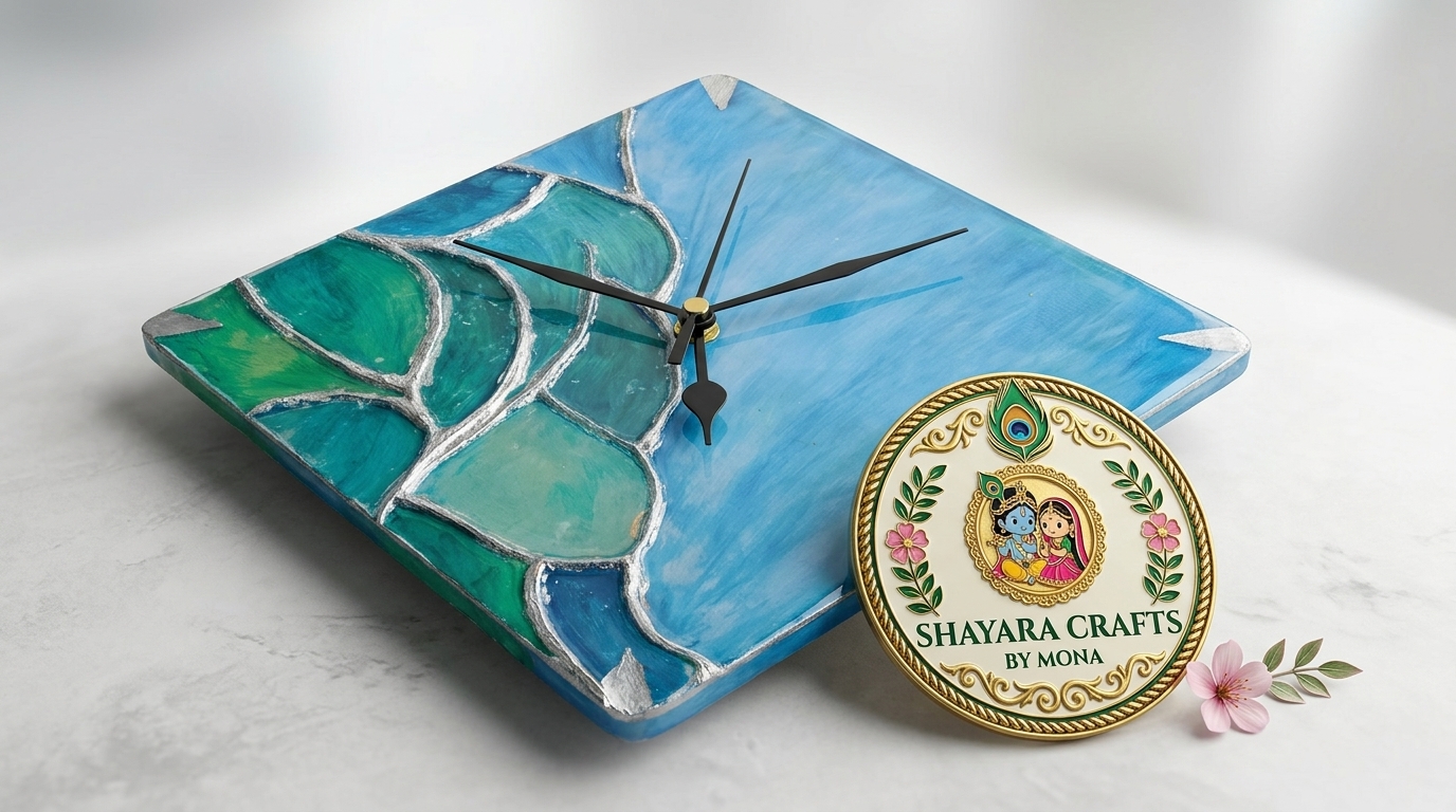 8 Inch Kids Wall Clock — handmade resin art personalized gift Delhi NCR | Shayara Crafts