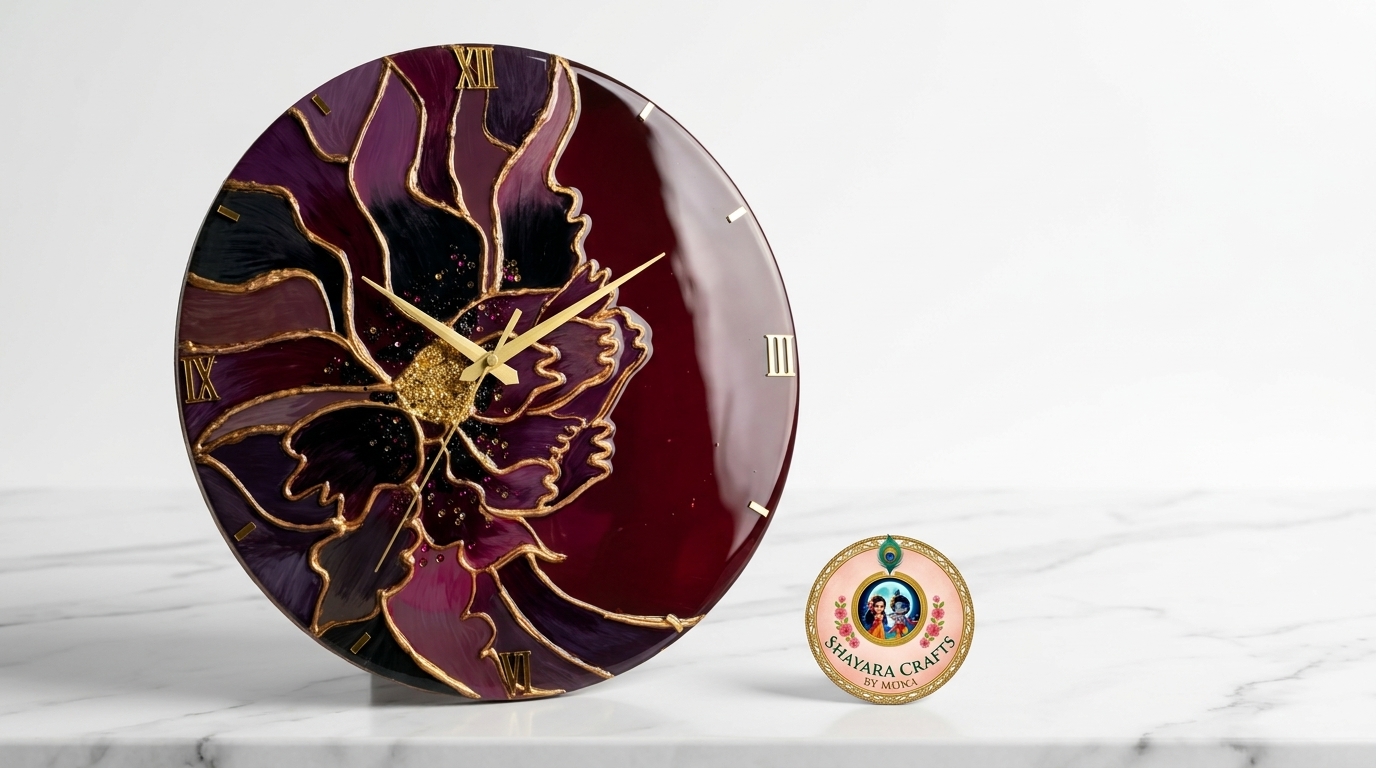Abstract Geode Clock — handmade resin art personalized gift Delhi NCR | Shayara Crafts