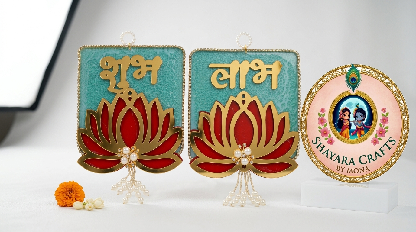 Shubh Labh Hanging — resin varmala & flower preservation festive gift Delhi NCR | Shayara Crafts